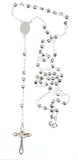 Sterling Silver Rosary 60cm / 24 inches length with 5mm beads - Silver 0925