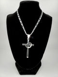 Sterling Silver Christ Cross with a ring 6.5 centimeters / 2.5 inches tall, an amazing and heavy piece of art - Silver 0925