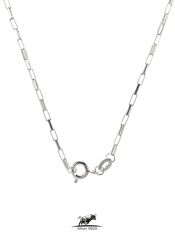Box link solid silver chain 50 cm / 20 inches by 2 mm - Silver 0925