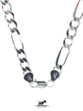 Figaro Silver Chain 65 cm / 26 inches by 7 mm - Silver 0925