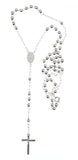 Sterling Silver Rosary 60cm / 24 inches length with 4mm beads - Silver 0925