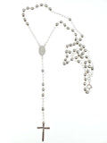 Sterling Silver Rosary 60cm / 24 inches length with 4mm beads - Silver 0925