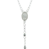 Sterling Silver Rosary 60cm / 24 inches length with 4mm beads - Silver 0925