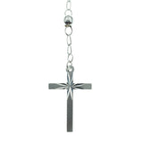 Sterling Silver Rosary 60cm / 24 inches length with 4mm beads - Silver 0925