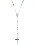 Sterling Silver Rosary 60cm / 24 inches length with 4mm beads - Silver 0925