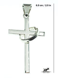 Sterling Silver Christ Cross with a ring 6.5 centimeters / 2.5 inches tall, an amazing and heavy piece of art - Silver 0925