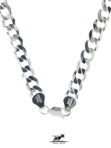 Cuban link silver chain 70 cm / 28 inches by 7.5 mm - Silver 0925