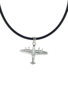 Sterling Silver Pendant Airplane detailed 3D model, includes the necklace - Silver 0925