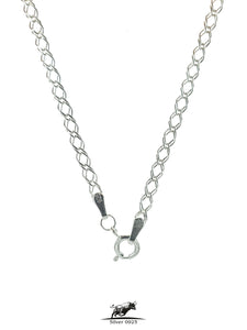 Double Diamond link Sterling silver chain 55 cm / 22 inches by 3 mm - Silver 0925