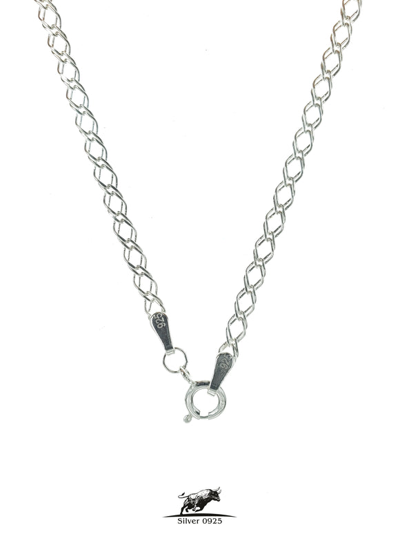 Double Diamond shape link Sterling silver chain 50 cm / 20 inches by 3 mm - Silver 0925