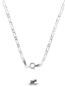 Figaro 1 by 1 Silver Chain 65 cm / 26 inches by 2.5 mm - Silver 0925