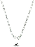 Figaro Silver Chain 55 cm / 22 inches by 2.2 mm - Silver 0925