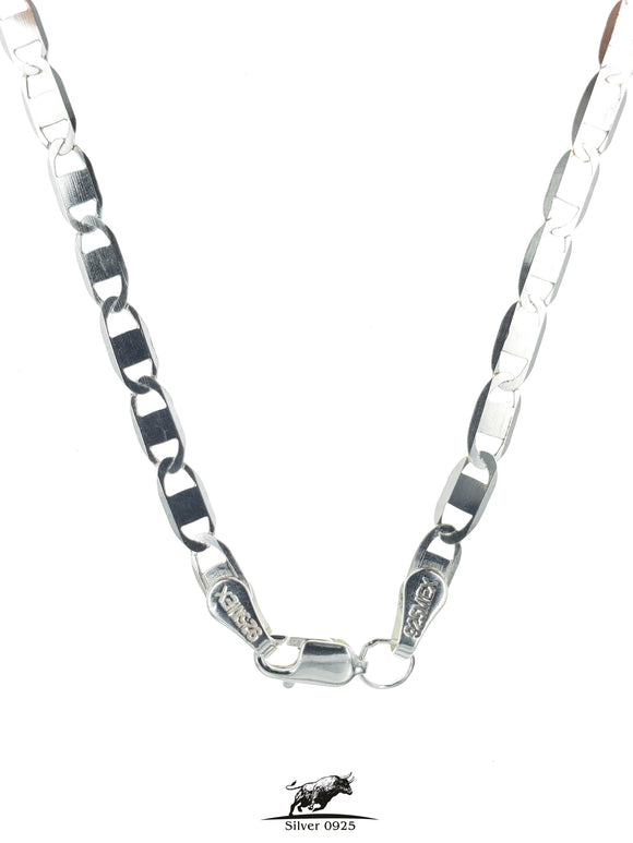 Mirror flat link silver chain 70 cm / 28 inches by 4.5 mm - Silver 0925