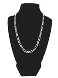 Figaro Silver Chain 50 cm / 20 inches by 5 mm - Silver 0925
