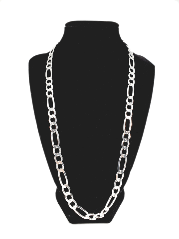 Figaro Silver Chain 60 cm / 24 inches by 8 mm - Silver 0925