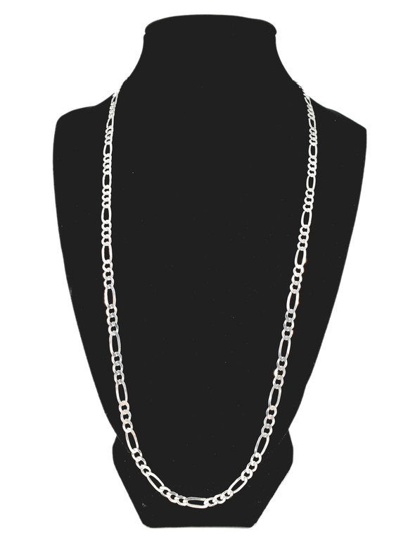 Figaro Silver Chain 60 cm / 24 inches by 4 mm - Silver 0925