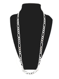 Figaro Silver Chain 65 cm / 26 inches by 7 mm - Silver 0925