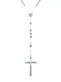 Sterling Silver Rosary 60cm / 24 inches length with 4mm beads - Silver 0925