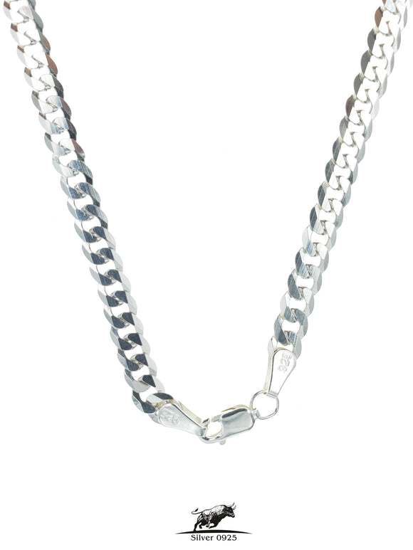 Cuban link silver chain 65 cm / 26 inches by 5 mm - Silver 0925