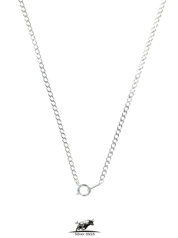 Curb link silver chain 50 cm / 20 inches by 2 mm - Silver 0925